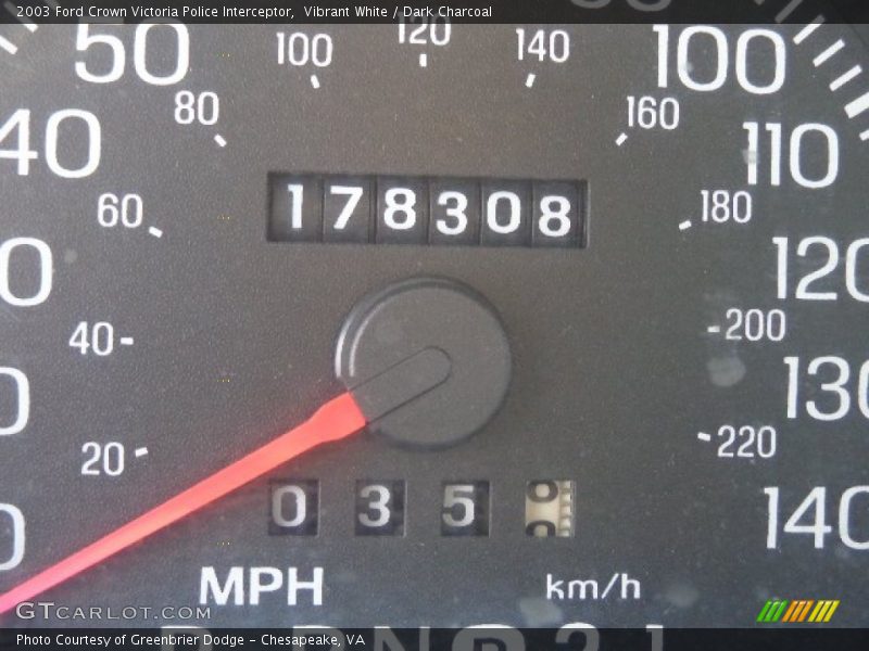 Vibrant White / Dark Charcoal 2003 Ford Crown Victoria Police Interceptor