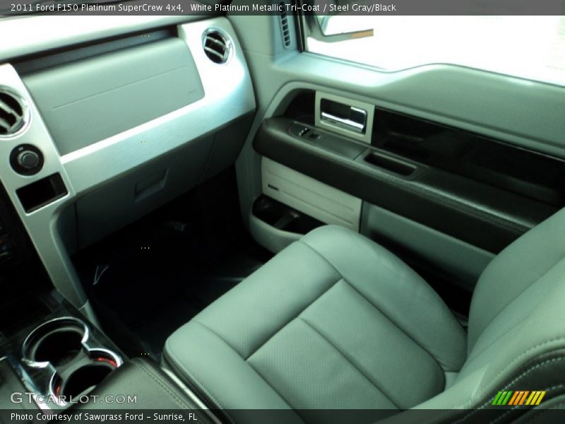 White Platinum Metallic Tri-Coat / Steel Gray/Black 2011 Ford F150 Platinum SuperCrew 4x4