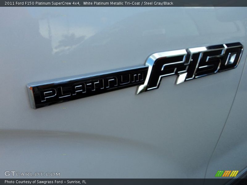 White Platinum Metallic Tri-Coat / Steel Gray/Black 2011 Ford F150 Platinum SuperCrew 4x4