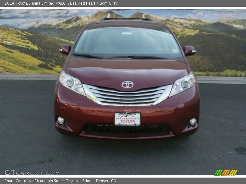 Salsa Red Pearl / Light Gray 2014 Toyota Sienna Limited AWD