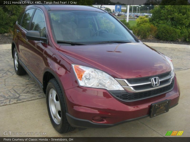 Tango Red Pearl / Gray 2011 Honda CR-V LX 4WD