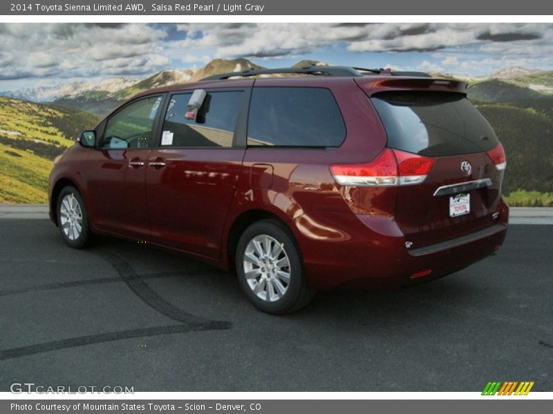 Salsa Red Pearl / Light Gray 2014 Toyota Sienna Limited AWD