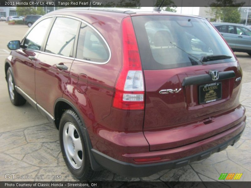 Tango Red Pearl / Gray 2011 Honda CR-V LX 4WD