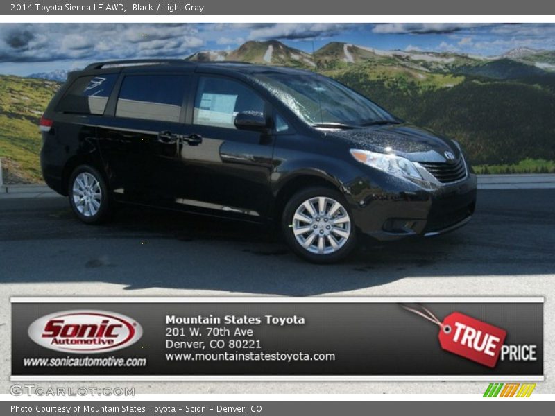 Black / Light Gray 2014 Toyota Sienna LE AWD