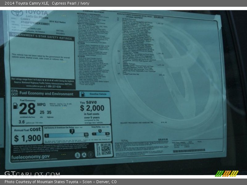 Cypress Pearl / Ivory 2014 Toyota Camry XLE