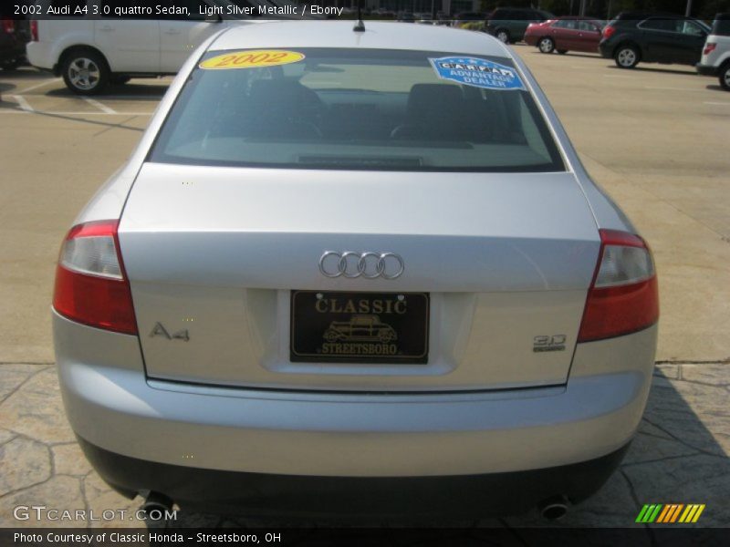 Light Silver Metallic / Ebony 2002 Audi A4 3.0 quattro Sedan
