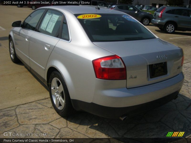 Light Silver Metallic / Ebony 2002 Audi A4 3.0 quattro Sedan