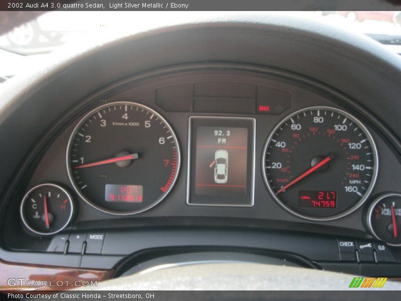  2002 A4 3.0 quattro Sedan 3.0 quattro Sedan Gauges