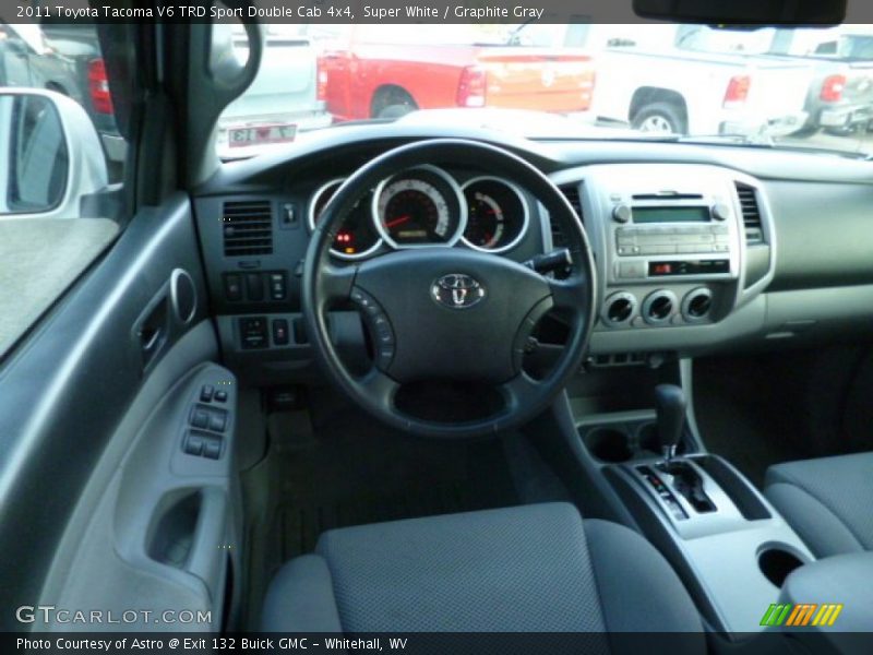Super White / Graphite Gray 2011 Toyota Tacoma V6 TRD Sport Double Cab 4x4