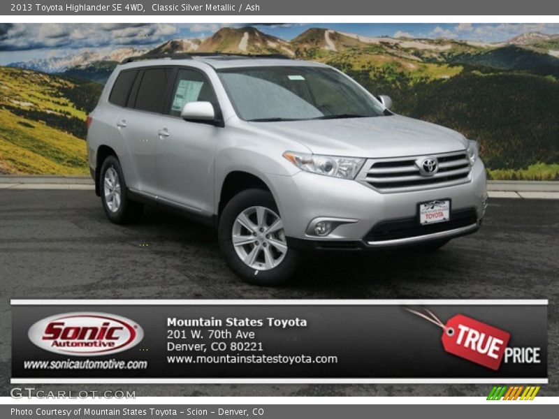 Classic Silver Metallic / Ash 2013 Toyota Highlander SE 4WD