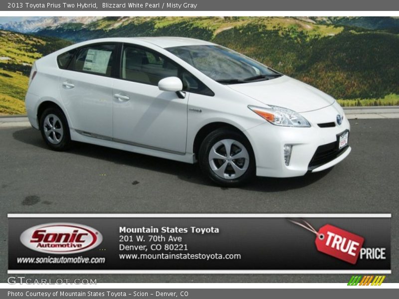 Blizzard White Pearl / Misty Gray 2013 Toyota Prius Two Hybrid