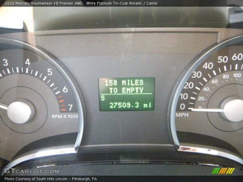 White Platinum Tri-Coat Metallic / Camel 2010 Mercury Mountaineer V8 Premier AWD