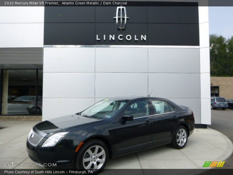 Atlantis Green Metallic / Dark Charcoal 2010 Mercury Milan V6 Premier