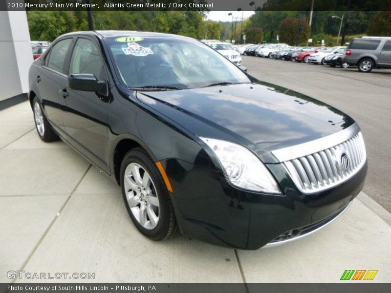 Atlantis Green Metallic / Dark Charcoal 2010 Mercury Milan V6 Premier