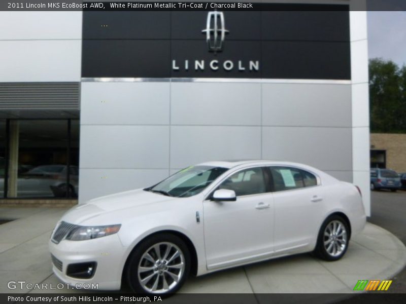 White Platinum Metallic Tri-Coat / Charcoal Black 2011 Lincoln MKS EcoBoost AWD