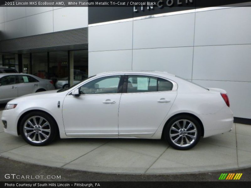 White Platinum Metallic Tri-Coat / Charcoal Black 2011 Lincoln MKS EcoBoost AWD