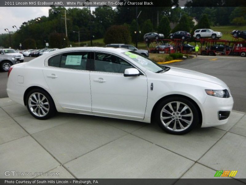 White Platinum Metallic Tri-Coat / Charcoal Black 2011 Lincoln MKS EcoBoost AWD