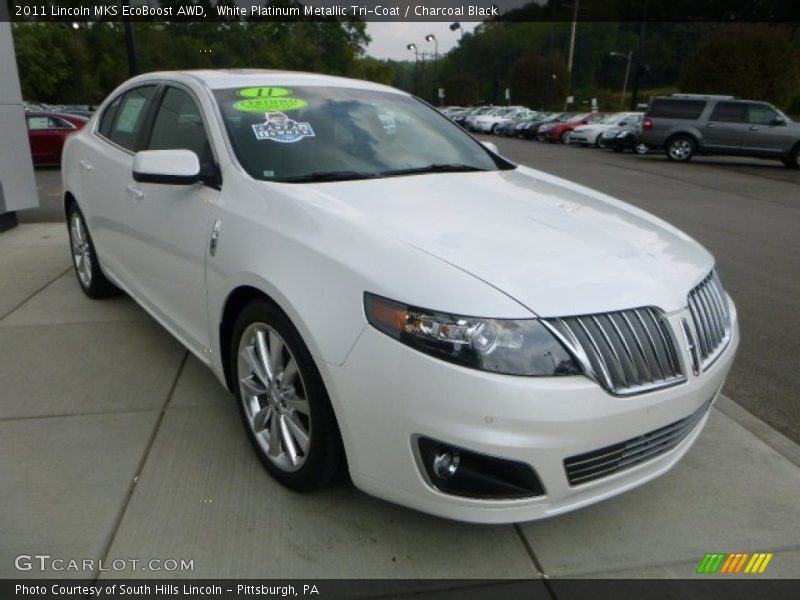 White Platinum Metallic Tri-Coat / Charcoal Black 2011 Lincoln MKS EcoBoost AWD