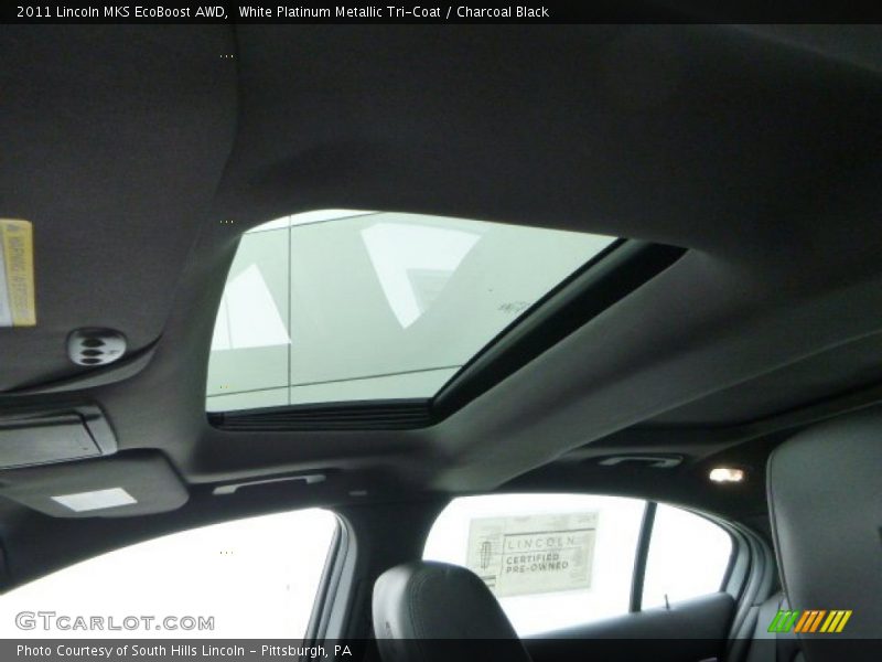 White Platinum Metallic Tri-Coat / Charcoal Black 2011 Lincoln MKS EcoBoost AWD