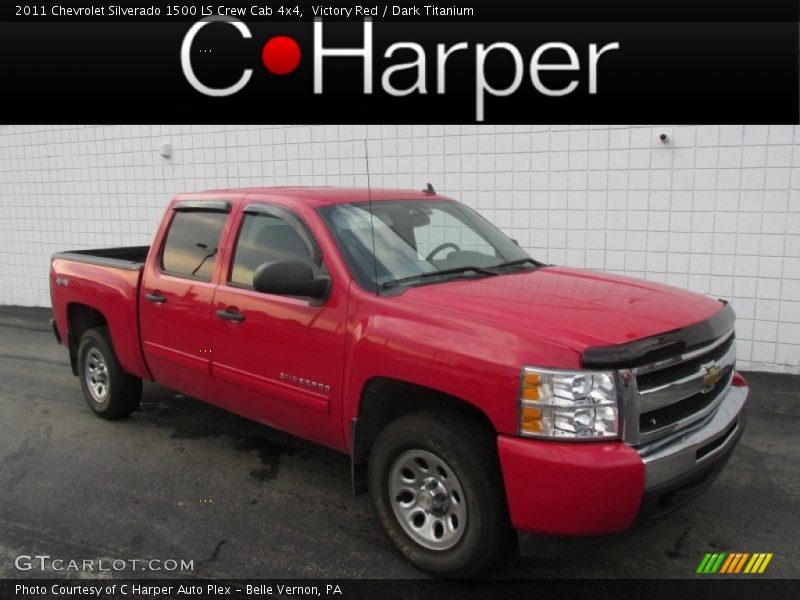 Victory Red / Dark Titanium 2011 Chevrolet Silverado 1500 LS Crew Cab 4x4