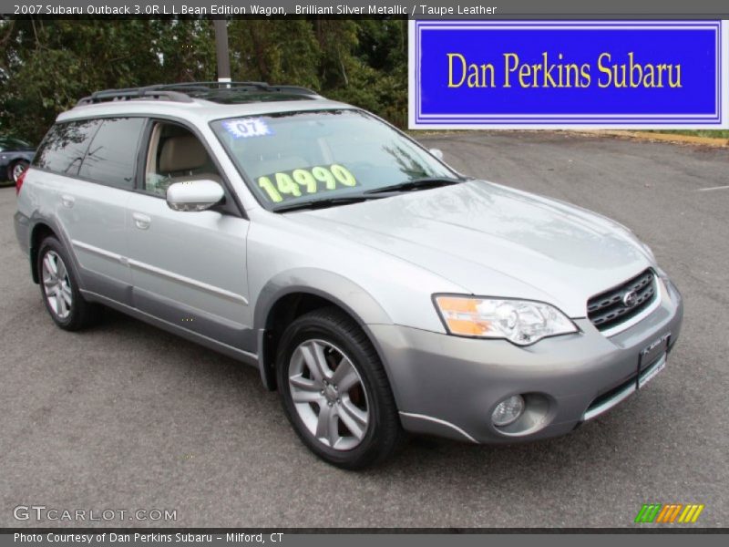 Brilliant Silver Metallic / Taupe Leather 2007 Subaru Outback 3.0R L.L.Bean Edition Wagon