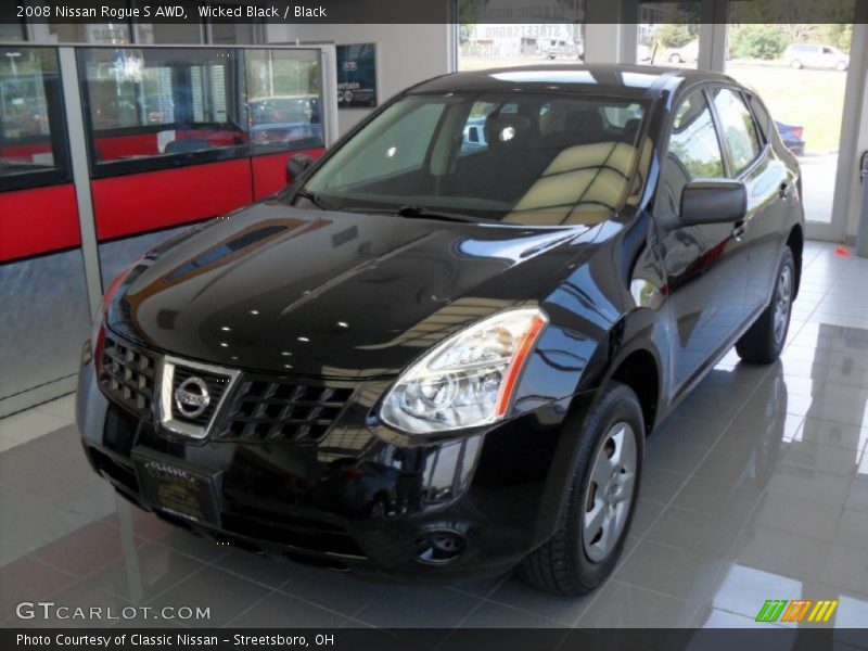 Wicked Black / Black 2008 Nissan Rogue S AWD