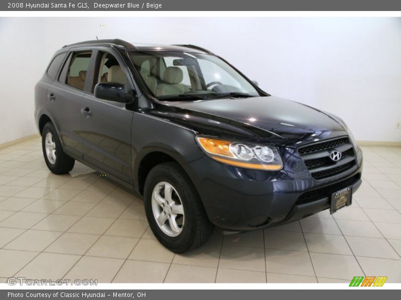 Deepwater Blue / Beige 2008 Hyundai Santa Fe GLS