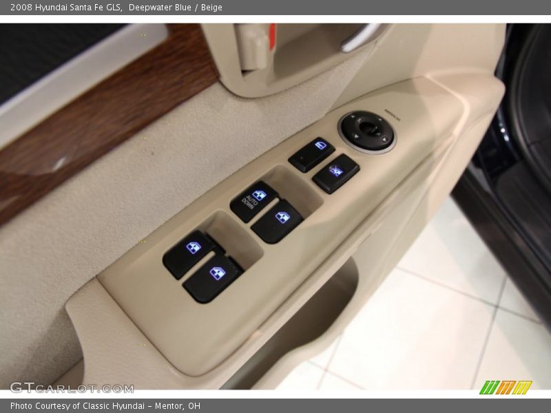 Deepwater Blue / Beige 2008 Hyundai Santa Fe GLS