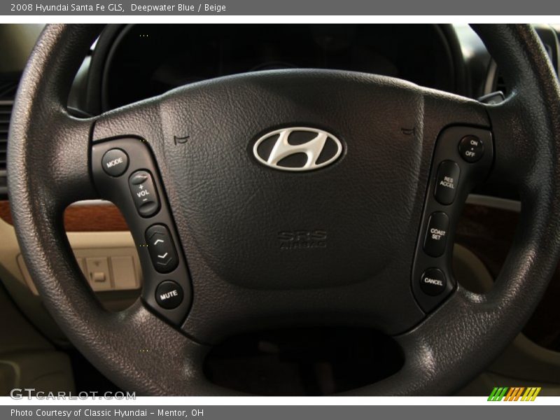 Deepwater Blue / Beige 2008 Hyundai Santa Fe GLS