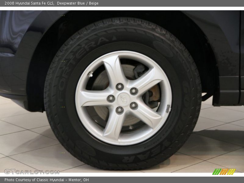 Deepwater Blue / Beige 2008 Hyundai Santa Fe GLS