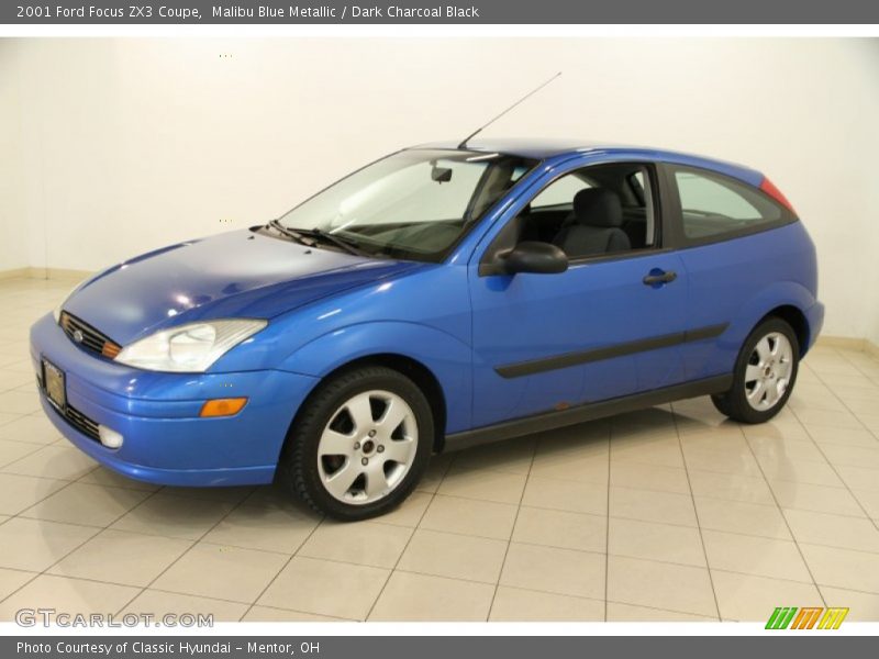Malibu Blue Metallic / Dark Charcoal Black 2001 Ford Focus ZX3 Coupe
