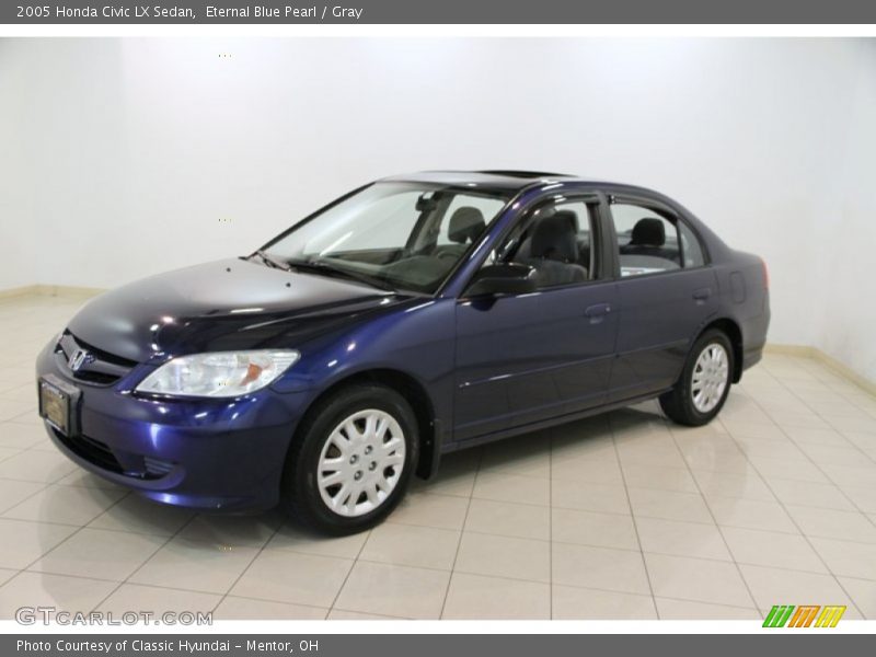 Eternal Blue Pearl / Gray 2005 Honda Civic LX Sedan