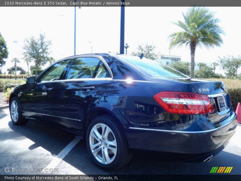 Capri Blue Metallic / Almond Beige 2010 Mercedes-Benz E 350 Sedan