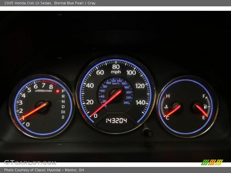 Eternal Blue Pearl / Gray 2005 Honda Civic LX Sedan