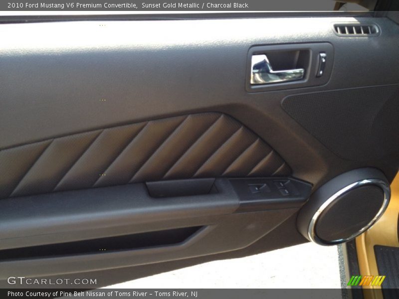 Sunset Gold Metallic / Charcoal Black 2010 Ford Mustang V6 Premium Convertible