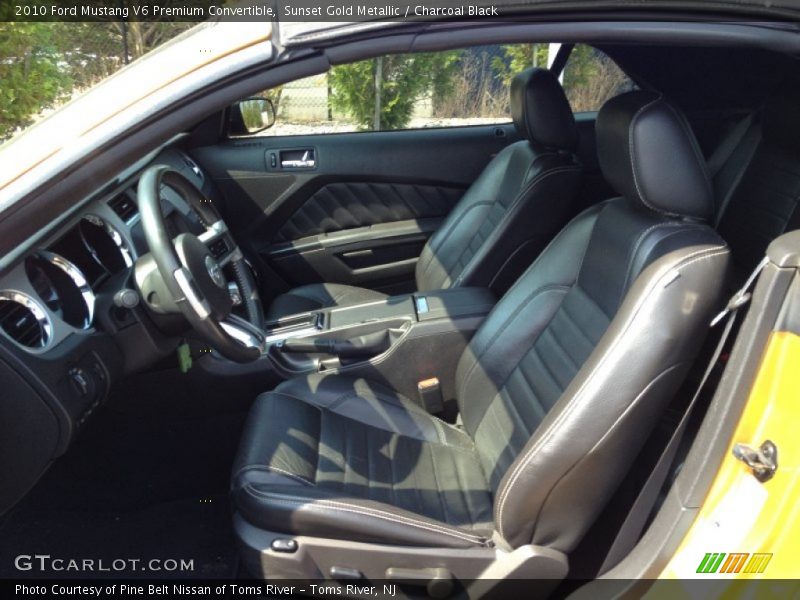 Sunset Gold Metallic / Charcoal Black 2010 Ford Mustang V6 Premium Convertible