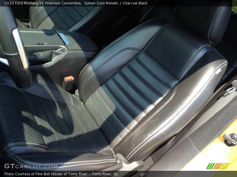 Sunset Gold Metallic / Charcoal Black 2010 Ford Mustang V6 Premium Convertible