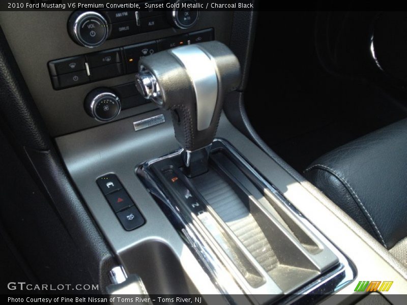 Sunset Gold Metallic / Charcoal Black 2010 Ford Mustang V6 Premium Convertible