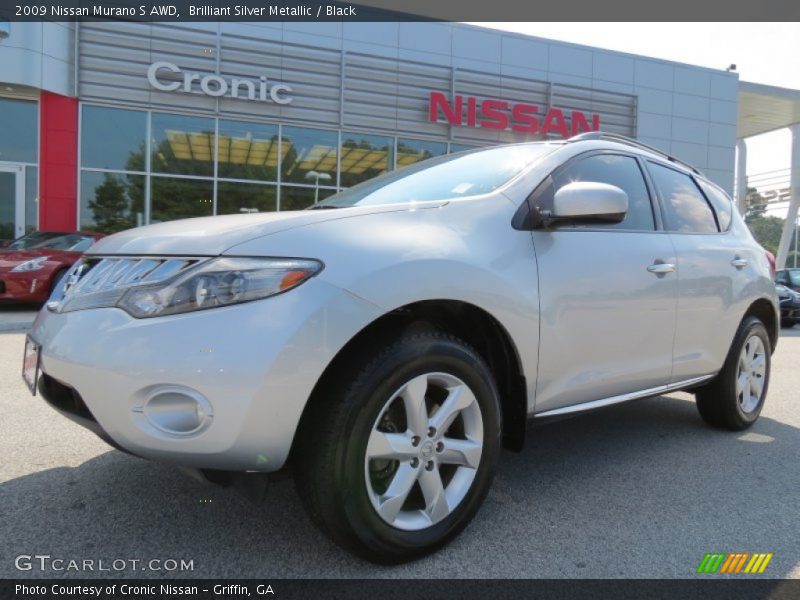 Brilliant Silver Metallic / Black 2009 Nissan Murano S AWD