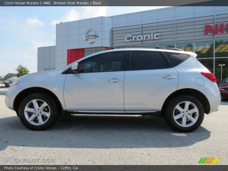Brilliant Silver Metallic / Black 2009 Nissan Murano S AWD