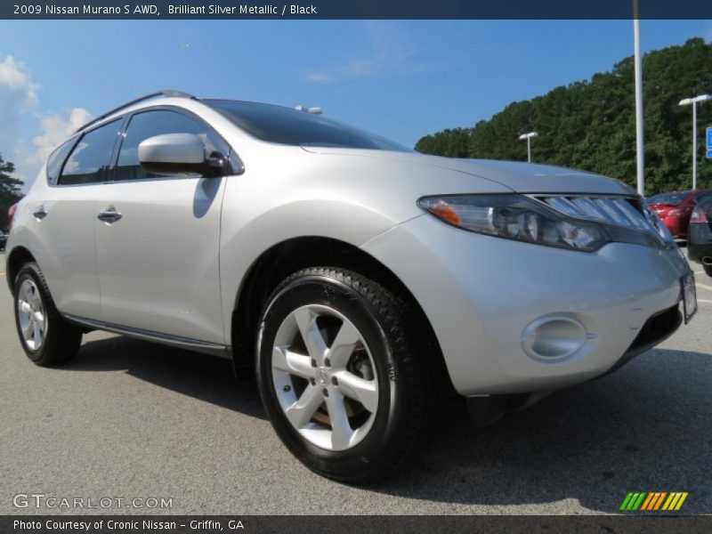 Brilliant Silver Metallic / Black 2009 Nissan Murano S AWD