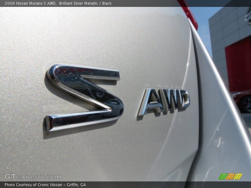 Brilliant Silver Metallic / Black 2009 Nissan Murano S AWD