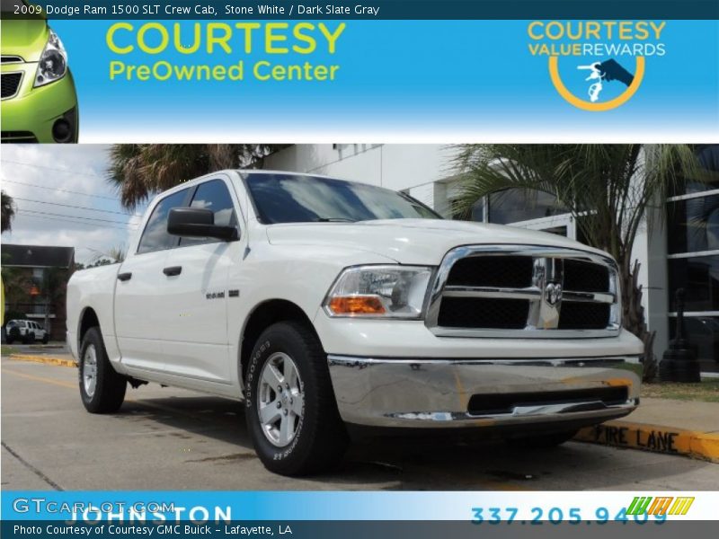 Stone White / Dark Slate Gray 2009 Dodge Ram 1500 SLT Crew Cab