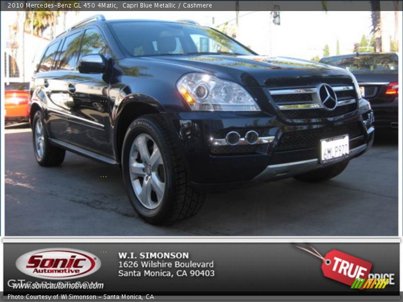 Capri Blue Metallic / Cashmere 2010 Mercedes-Benz GL 450 4Matic