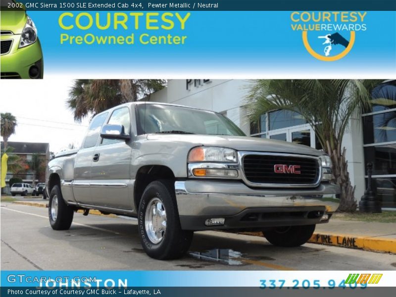 Pewter Metallic / Neutral 2002 GMC Sierra 1500 SLE Extended Cab 4x4