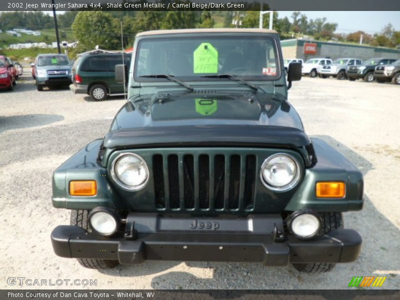 Shale Green Metallic / Camel Beige/Dark Green 2002 Jeep Wrangler Sahara 4x4