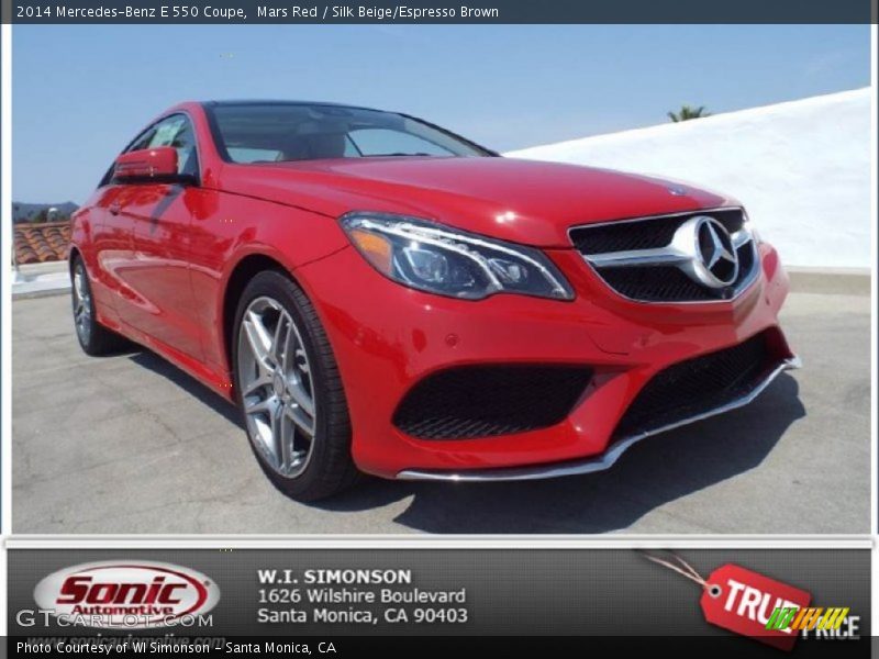 Mars Red / Silk Beige/Espresso Brown 2014 Mercedes-Benz E 550 Coupe