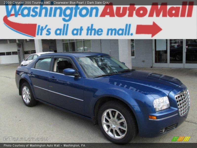 Clearwater Blue Pearl / Dark Slate Gray 2009 Chrysler 300 Touring AWD