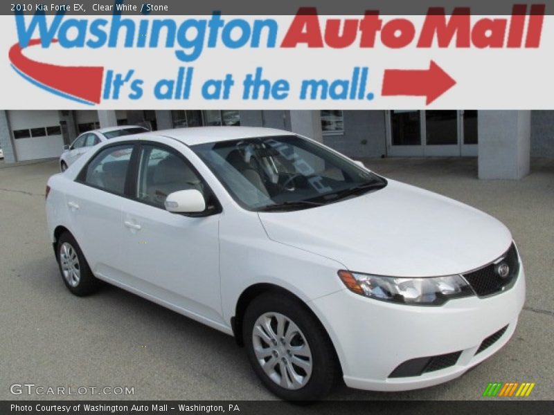 Clear White / Stone 2010 Kia Forte EX