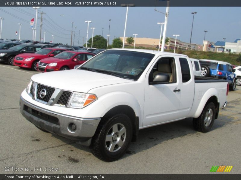 Avalanche White / Beige 2008 Nissan Frontier SE King Cab 4x4